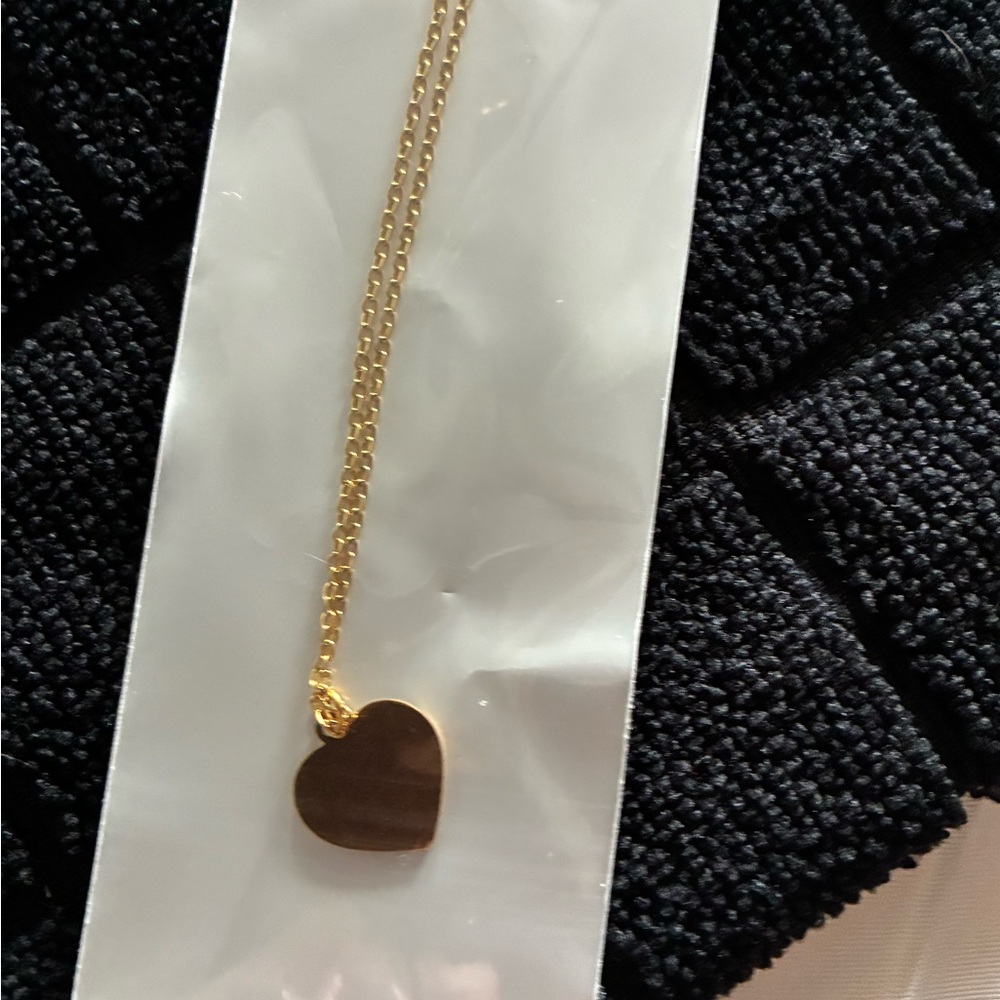 NWT gold-plated stainless-steel heart necklace